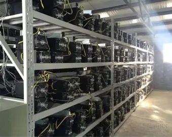 A modern mining farm with GPU setups